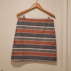 Loft Striped A-Line Multi colored Skirt